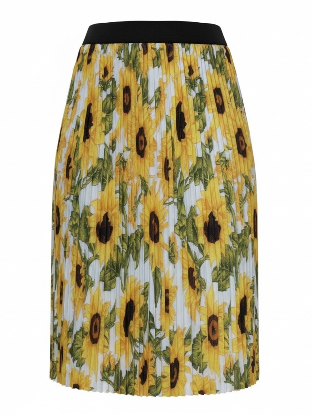 LULAROE | Jill Pleated Elastic‎ Waist Sunflower Stretchy Floral Midi Skirt | L